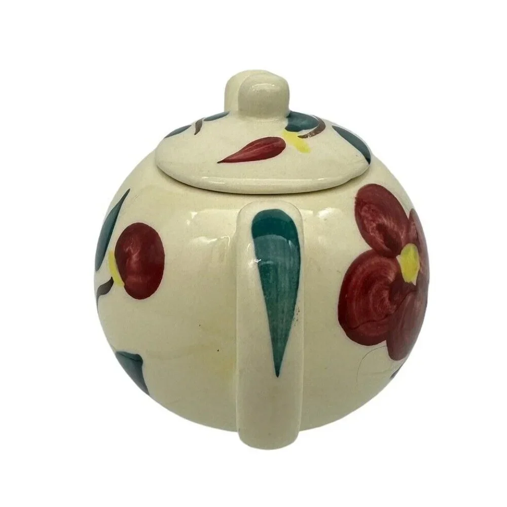 VTG 1940s‎ Purinton Pottery Hand Painted 10 oz Individual Tea Pot Mountain Rose